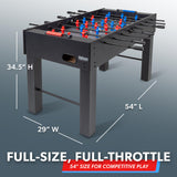GoSports 54 Inch Full Size Foosball Table - Black Finish - Includes 4 Balls and 2 Cup Holders