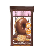Legendary Foods Protein Donuts - 22g Protein, Dipped Chocolate, Zero Sugar Snack, Gluten Conscious, Low Carb, Keto Suitable, Diabetic and GLP-1 Diets - 4 Pack with Two Donuts per pack