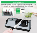 YOORLEAY 5 in 1 Electric Knife Sharpener-3 Rotational Speed Adjustable Electric Knife Sharpeners, Suitable for Straight Blade Knives, Serrated Knives, Meat Cleaver Knives, Ceramic Knives&Scissors