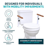 Lunderg Toilet Safety Rails for Seniors - Easy Installation & Super Sturdy Grab Bars Arms - Non-Bulky & Elegant Handicap Toilet Safety Frame - Seat Handles for Elderly, Disabled or Mobility Issues