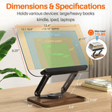 BYMECOST Acrylic Book Stand for Reading, 360°Rotating Book Holder, Black