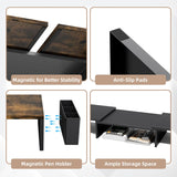AUPSEN Dual Monitor Stand Riser with 2 Pen Holders, Desk Organizer, Brown