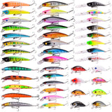 Aorace 43pcs Bass Fishing 56pcs Lures Kit Set Topwater Hard Baits Minnow Crankbait Pencil VIB Swimbait for Bass Pike Fit Saltwater and Freshwater Aorace