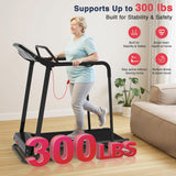 Redliro Treadmill for Seniors Slow Walking - 0.3mph Start, Front & Long Handrails - Foldable Recovery Flat Treadmill for Elderly