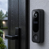 Zoomcritter Wireless Video Doorbell Camera, 2K 3MP HD Doorbell Camera with PIR Motion Detection, Two-Way Audio, Night Vision, Battery Powered, 2.4GHz WiFi, IP65 Weatherproof, Black