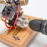 MechPuConToy Engine Model Kit That Runs, OHV V-Twin Cylinder Four-Stroke Motorcycle Engine, Physics Science Experiment for Youth Adult