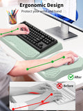 3-in-1 Ergonomic Keyboard Stand with Wrist Rest & Mouse Pad Set,Light Green