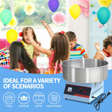 Commercial Cotton Candy Machine, 1050W Electric Floss Maker with Stainless Steel Bowl, Sugar Scoop for Family and Various Party Blue