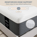 Nordhive 12 Inch King Hybrid Mattress, Cooling Gel Memory Foam & Individually Wrapped Pocket Springs, Ice Silk Cover, Medium Firm, Zoned Support, Edge Support, Pressure Relief, CertiPUR-US Certified