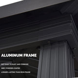 PURPLE LEAF Grill Gazebo Hardtop 6.5' x 12' Aluminum Side Shelves, Gray