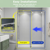 EPXMKX 55"- 60" W x 76" H Soft Closing Sliding Frameless Shower Doors,Nano Explosion-Proof Film Shower Glass Door,5/16" (8mm) Transparent Glass Shower Door (Brushed Nickel 60" Wx76 H)