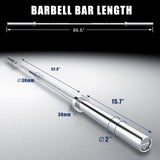 TECHNOAGE 7FT Olympic Barbell, 40LB Olympic Weight Bar with 2-Inch Sleeves, 700LB Capacity Alloy Steel Weight Lifting Bar for Squat, Bench Press, Deadlift, Strength Training, Home Gym, Sliver