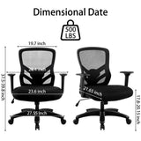 YFO Big and Tall Office Chair 500LBS - Computer Desk Chair with Adjustable Lumbar Support, Heavy Duty Ergonomic Mesh with 360 Rotation 4D Arm and Extra Wide Comfty Seat