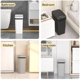 3 Pack Bathroom Trash Can 2.6 Gallon Small Touchless Automatic Motion Sensor Trash Cans Slim Waterproof