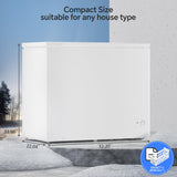 Kismile 7.0 Cubic Feet Chest Freezer with Removable Baskets Free Standing Top Open Door Compact Freezer (7.0 Cu.Ft, White)