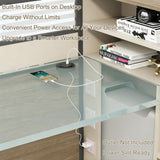 Modern Cubicle Office Workstation Desk with Privacy Panels, Modular Multi-Person Partition Desk, Computer Desk with Storage & for Office, Call Center & Team Workspace (C-Left, 1 P)