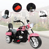 Costzon Kids Motorcycle, 6V Battery Powered Ride on Chopper Motorcycle w/Horn, Headlight, 3-Wheel Stable Ride on Toys, Electric Toddler Motorcycle for Kids, Gift for Boys Girls (Pink)