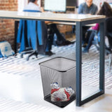 SHSYCER 10-Pack Black Square Metal Trash Cans 6 Gallon,Mesh Office Trash Cans, Metal Wire Wastebaskets, Waste Basket Trash Can, Small Trash Can, Garbage Bin for Office, Home,School