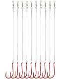 Avlcoaky Fishing Hooks with Steel Wire Leader, 50pcs Octopus Catfish Hooks Pre-Rigged Anti-Bite Stainless Steel Trace for Toothy Fish, Saltwater High Carbon Steel Circle Trout Hooks for Shark, Walleye