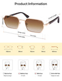 SOJOS Retro Rectangle Polarized 90s Sunglasses Women Men SJ1270 Gold/Brown