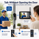 TKMARS Doorbell Camera Wireless No Subscription with Monitor Screen, Waterproof Video Intercom with Active Wake-Up, No WiFi Needed, 170° Angle, Local Recording for Home/Apartment/Seniors