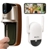anyfree Solar Doorbell Camera Wireless Video No Subscription Local/Cloud Storage, 2K HDR Wide-Angle, AI Smart Motion Detection, 2.4/5G WiFi, 2-Way Talk, Night Vision, Compatible with Alexa, (2nd-Gen)