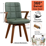 Mid Century Modern Office Chair, Designer Desk Chair with Walnut Finish