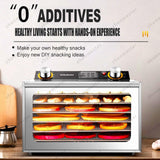 Stainless Steel Food Dehydrator Machine With Digital Timer, 800W Power, Large Trays For Jerky, Fruit, Vegetables, Herbs, Meat And Dog Treats, 360° Even Drying Technology(12Layers)