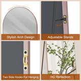 ZHUNFA Full Length Mirror,58" x16,3 in 1Full Length Mirror can Wall Mounted,Standing or Leaning,Full Body Mirrors with Aluminum Alloy Frame,Home Decor Rose Gold.