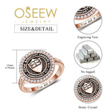 Oseew Class Ring High School College Graduation Ring (Rose Gold)