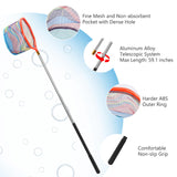 Kids Fishing Net, 2 Pack Telescopic Fishing Landing Net with Aluminum Pole Handle for Kids, Collapsible Bucket Kids Sand Pail, Fishing Net Butterfly Nets for Kids, Outdoor Playing, Red
