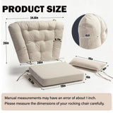 Wingback Rocking Chair Cushion with Neck Pillow High-Density Foam Indoor Rocker Pads with Non-Slip Bottom