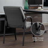 BoisKom Office Guest Reception Chair Set of 2, Conference Room Chairs Waiting Room Chairs 2 Pack, Modern Leather Office Desk Chair No Wheels.