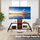 Velorantia Rolling Floor TV Cart Height Adjustable for 60 to 100 Inch TVs