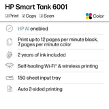 HP Smart Tank 6001 Wireless All-in-One Ink Tank Printer, Scanner, Copier with 2 Years of Ink Included, Best-for-Home