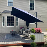 PURPLE LEAF Patio Umbrella Outdoor 10' x 10' Square Easy Assembly Navy
