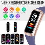 Bakoor Fitness Tracker with 24/7 Heart Rate Blood Oxygen Sleep Monitor, 1.10" AMOLED Touch Screen Step Trackers, IP68 Waterproof Steps Counter Pedometer for Women Men