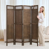 Privacy Screen Room Divider Panel - Real Wood Folding Partition Room Dividers, No-Assembly Required