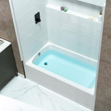 WOODBRIDGE 60” x 32” Alcove Soaking Bathtub in white with Left-Hand Drain Hole – Tub Only (No Wall Panels)