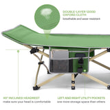 Sportneer Camping Cot: 1200D Double Layer Oxford Foldable Camping Cots for Adults - Heavy Duty Cots for Camping Travel Tent Day Outdoor & Home Guest, Camping Cots with Carry Bag & 2 Side Pockets Sportneer