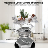 Garbage Disposal, 1/2 HP for Kitchen Sink Quiet with Stopper, Power Cord, Stainless Steel, Continuous Feed Food Waste Disposer