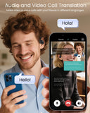 AI Translation Earbuds Real Time 164 Languages 80H Playtime Translator Ear Buds Audifonos Traductores Inglés Español Wireless Earphones Bluetooth AI Headphone for Travel Meeting Learning (SoftBlack)