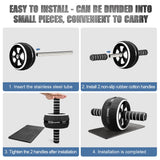 Ab Roller Wheel, 10-In-1 Ab Exercise Wheels Kit with Resistance Bands, Knee Mat, Jump Rope, Push-Up Bar - Home Gym Equipment for Men Women Core Strength & Abdominal Exercise (Black)