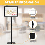 Heavy Duty Pedestal Sign Holder Stand, Poster Stand with Aluminum Snap Open Frame for 8.5x11 Inches, Black HYNAWIN