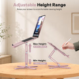 OMOTON LA10 360° Rotating Laptop Stand Riser Foldable for Desk, Pink