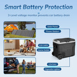 Antarctic Star 12 Volt Refrigerator,53QT(50L)Electric Cooler Compressor, Portable Refrigerator -4℉~68℉,Car Fridge 12/24V, BLACK
