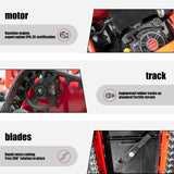 Lawn Mower, Remote Control Lawn Mower, Small Crawler Oil-Electric Hybrid Four-Wheel Drive Lawn Mowing and Weed Whacker