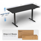 Standing Adjustable Gaming Desk with Hidden Cable Trays, Full-Size Mouse Pad, Holds 220 lbs
