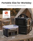 LUNCHGO® G1 – Standard(74 Wh), Smart Electric Heated Lunch Box Food Warmer – Cordless, 5 Cups, Battery Powered, 250°F Max, Scheduled Heating, Perfect for Outdoor Work, On-The-Go Meals (Carbon Black)