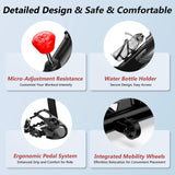 POOBOO Exercise Bike, Stationary Bike for Home Gym, Friction Resistance Indoor Cycling Bike w/Comfortable Seat Cushion & Tablet Mount, Silent Belt Drive Indoor Bike for Cardio Workout pooboo